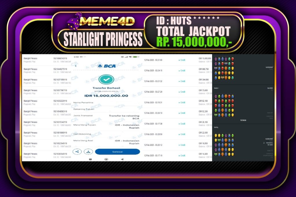Bukti Jp MEME4D Slot Online 12 Februari 2025