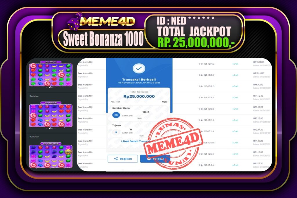 Bukti Jp MEME4D Slot Online 18 November 2025