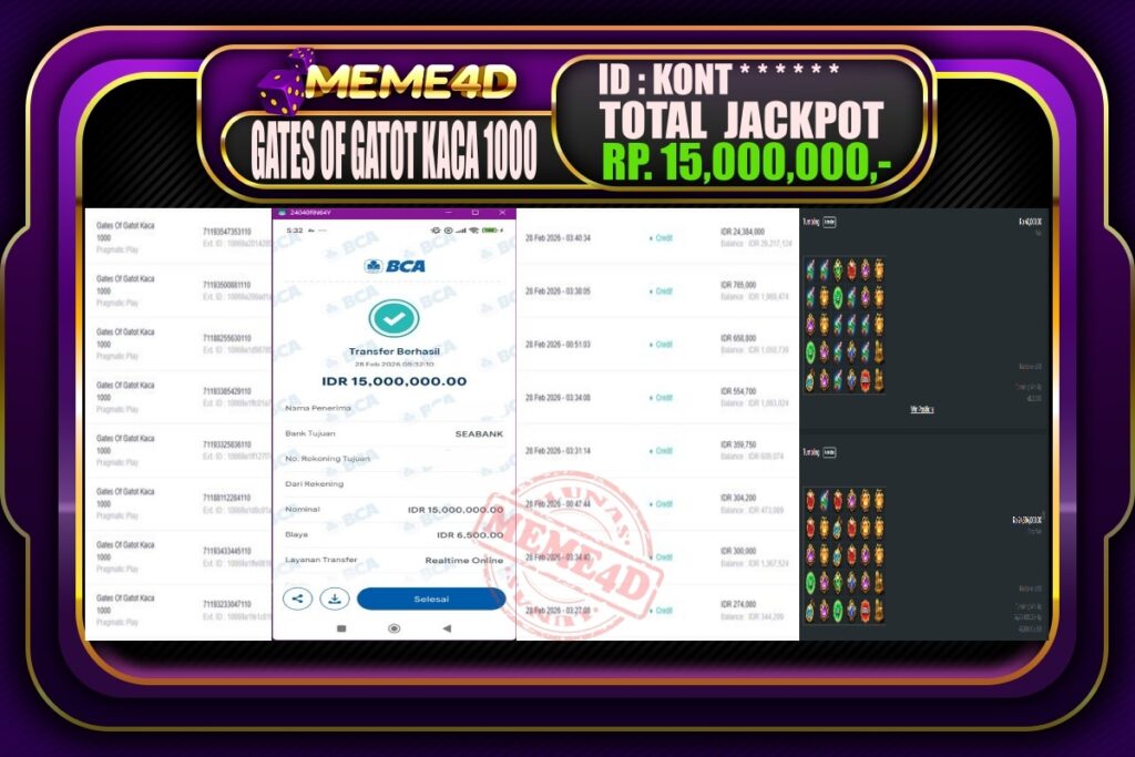 Bukti Jp MEME4D Slot Online 28 February 2026
